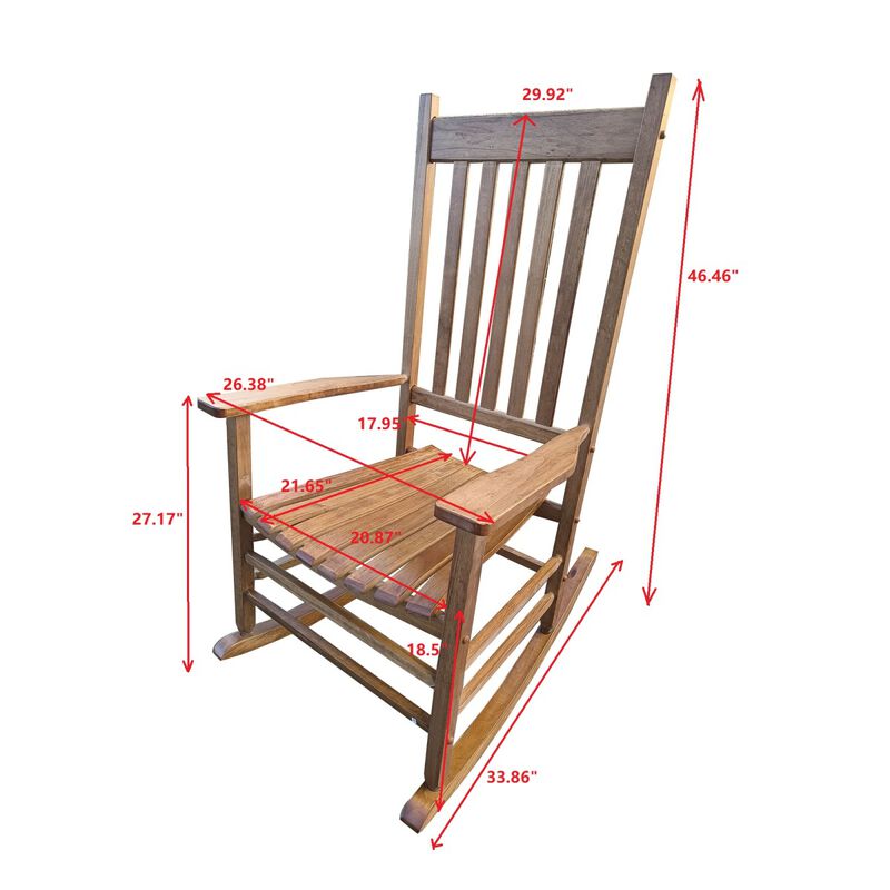 Balcony Porch Adult Rocking Chair Brown