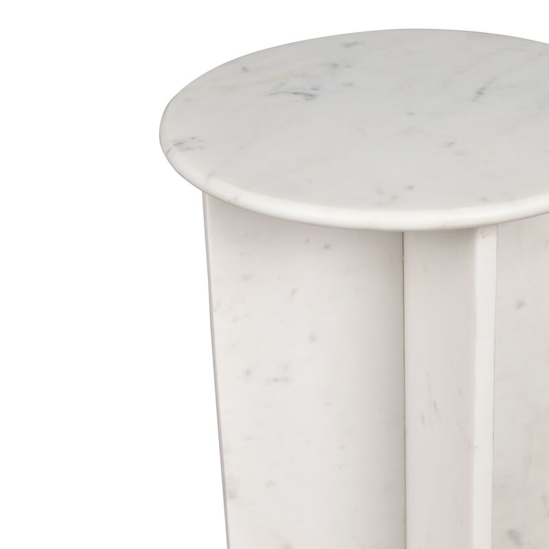Javier 17.75" Contemporary Natural Marble Handmade X-Shaped End Table