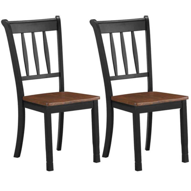 Hivvago 2 Pieces Solid Whitesburg Spindle Back Wood Dining Chairs