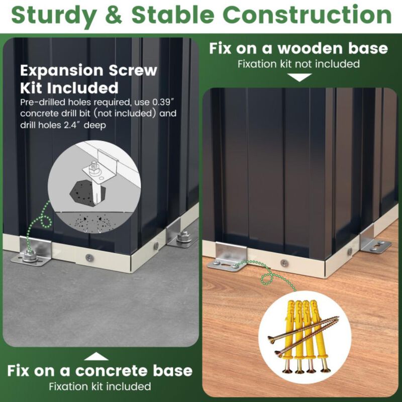 Hivvago 7.5 x 6.3 FT Metal Outdoor Storage Shed with Lockable Door