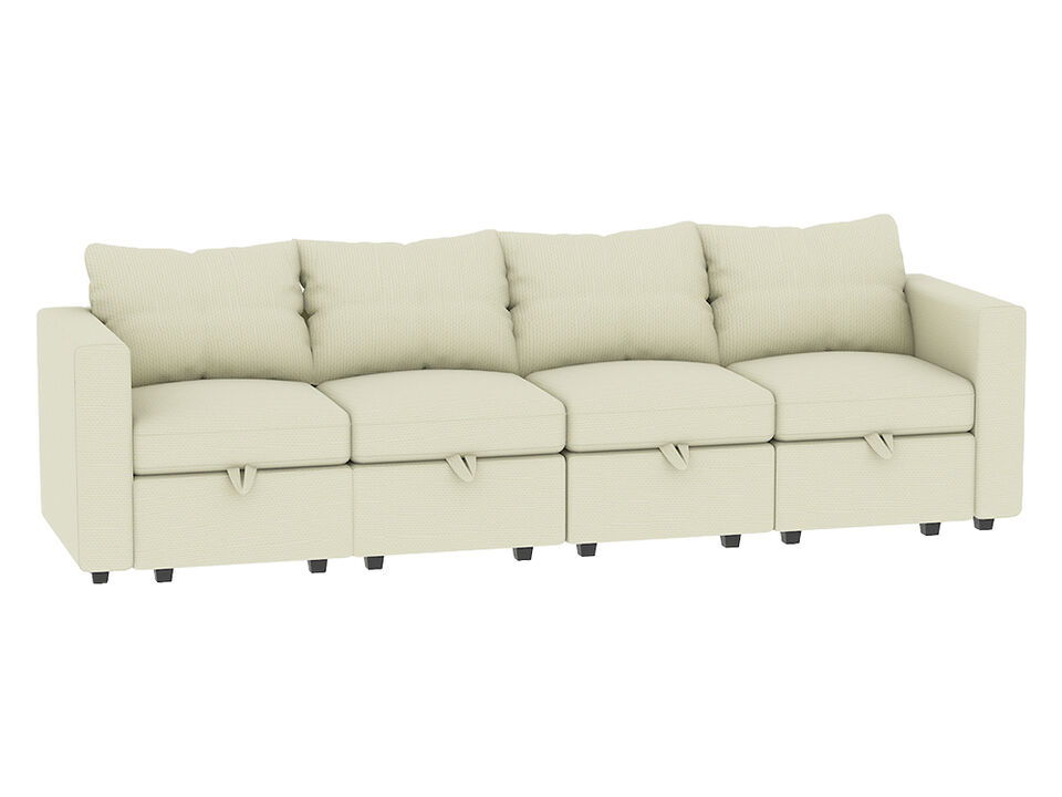 Livelylodge Modular 4-Seat Sofa with Wooden Frame and Pull-Out Bed, Convertible Sectional Sofa for Living Room, Available in Black, Beige, and Gray 109" L x 30.5" W x 34" H Livelylodge Modular 4-Seat Sofa with Wooden Frame and Pull-Out Bed, Convertible Sectional Sofa for Living Room, Available in Black, Beige, and Gray 109" L x 30.5" W x 34" H