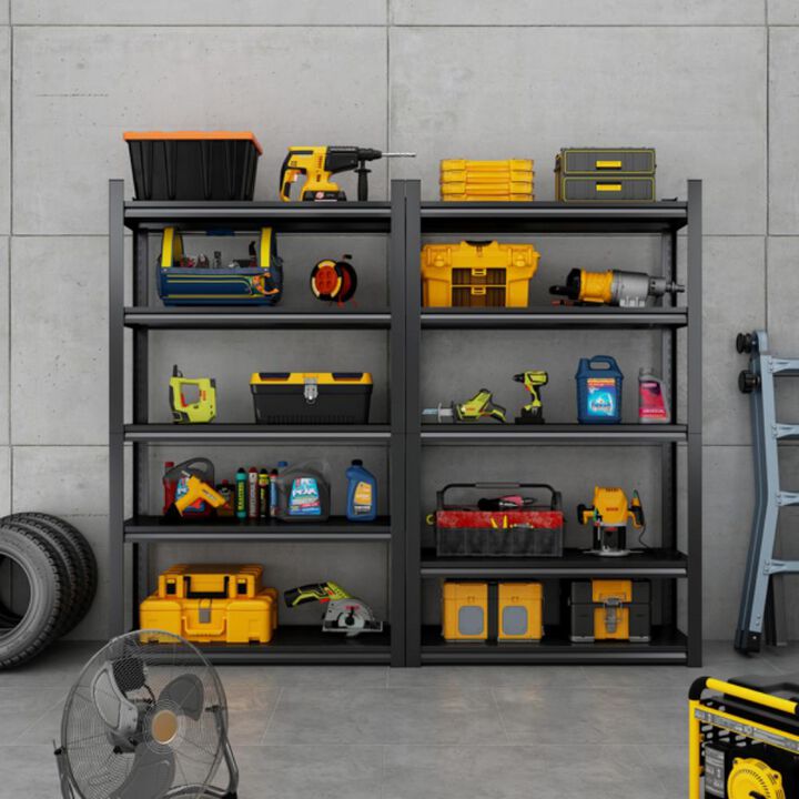 5-Tier Metal Storage Shelves Heavy-Duty Adjustable Garage Shelving Unit for Home & Workshop Organization