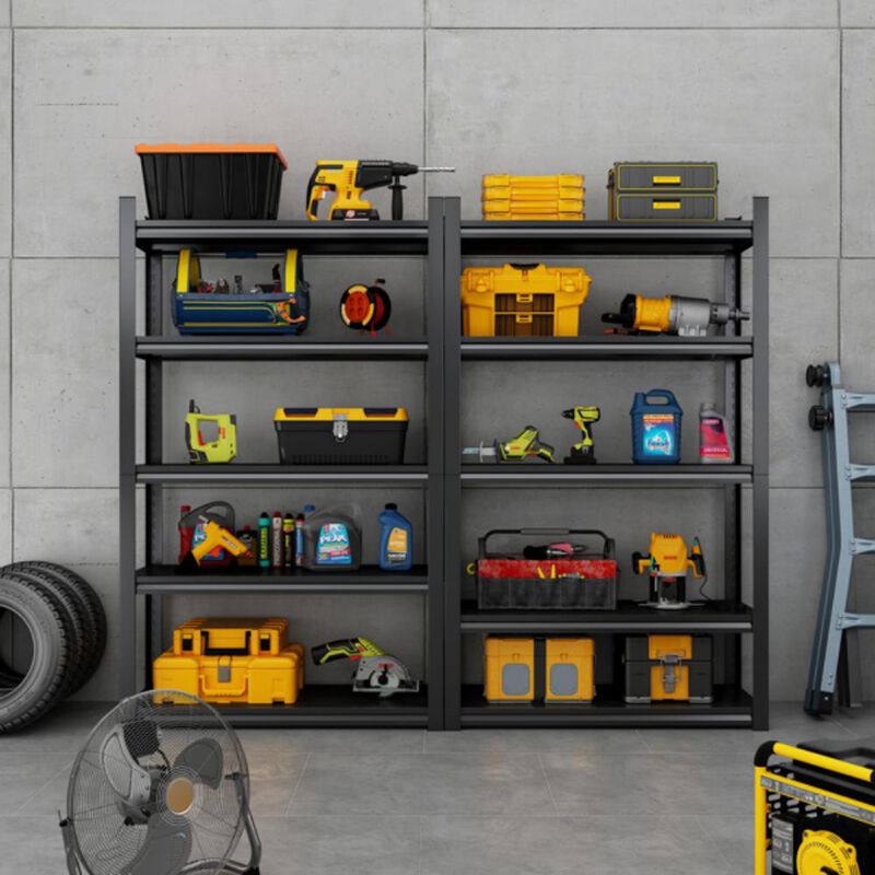 5-Tier Metal Storage Shelves Heavy-Duty Adjustable Garage Shelving Unit for Home & Workshop Organization