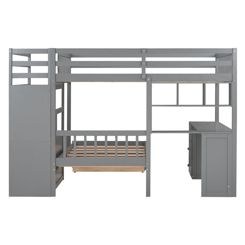 Merax Bunk Bed with Storage Staircase