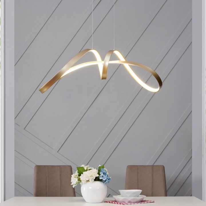 Bucharest Chandelier Sandy Gold Metal Integrated LED Dimmable