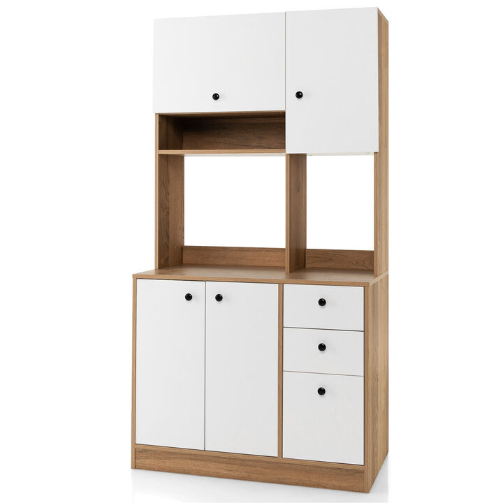 71-Inch Kitchen Pantry Cabinet with 3 Storage Shelves and 3 Spacious Drawers