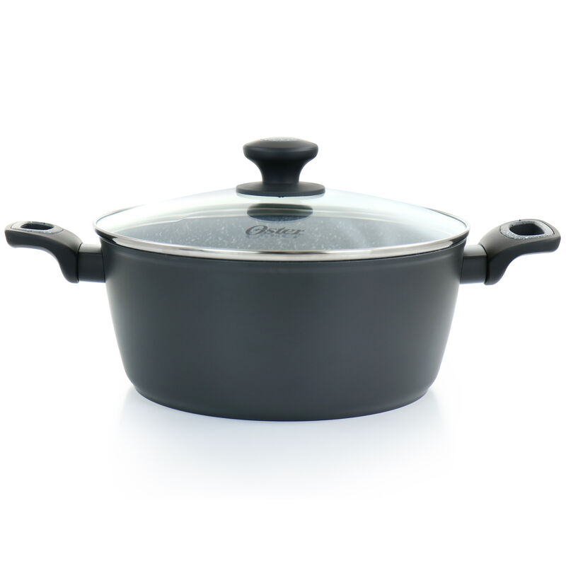 Oster Bastone 5.3 Quart Nonstick Aluminum Dutch Oven in Speckled Gray