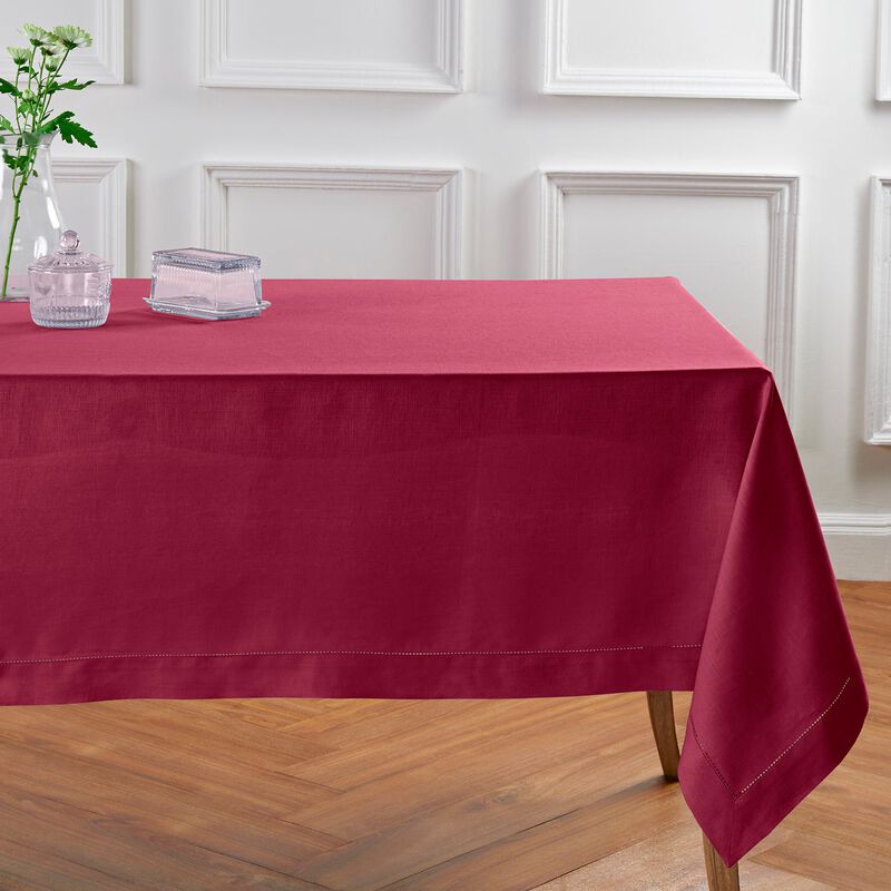 Solino Home 100% Pure Linen Tablecloth | Classic Hemstitch