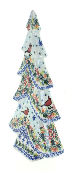 Blue Rose Polish Pottery Noel Nights Flat Christmas Tree
