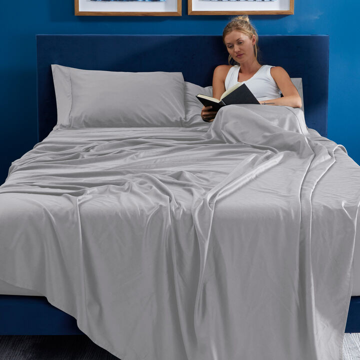 Hyper-Cotton Twin Sheet Set - Light Grey