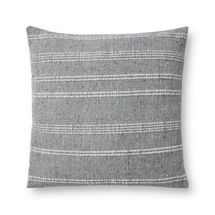 Adeline PMH0026 Grey 22''x22'' Cover Only by Magnolia Home by Joanna Gaines x Loloi
