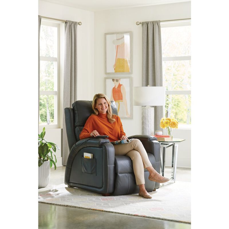 Catnapper Reliever Leather Power Lay Flat Recliner with Power Adjustable Headrest