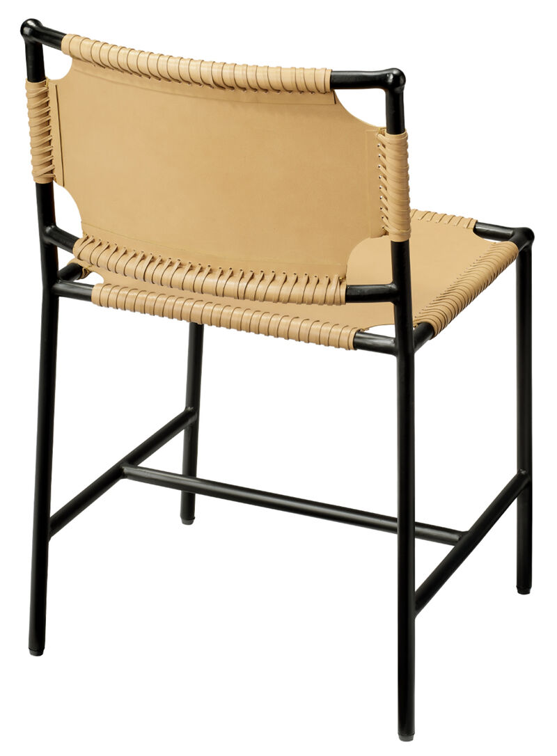 Asher Leather Dining Chair in Cashew