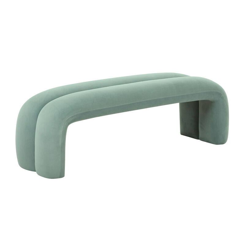 Leigh Cream Velvet Channeled Bench