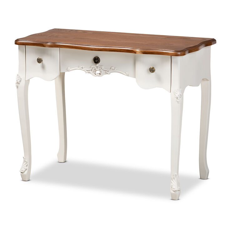 Baxton Studio Sophie French Country White Small 3 Drawer Wood Console Table
