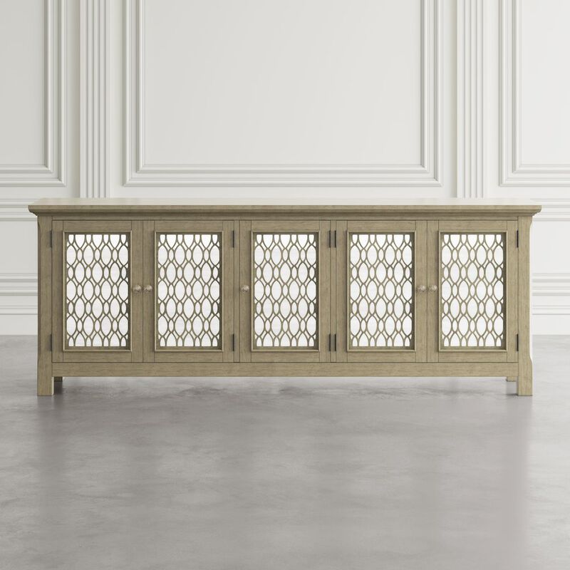 Jofran Isabella 86 Luxury Mirrored Sideboard Storage Cabinet