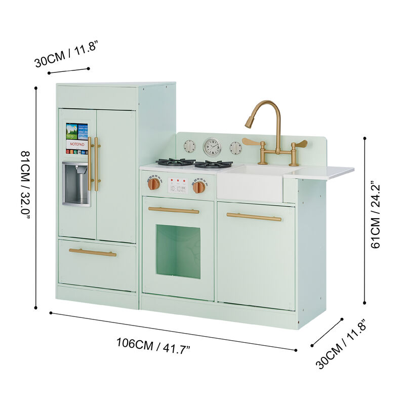 Teamson Kids - Little Chef Charlotte Modern Play Kitchen - Mint / Gold