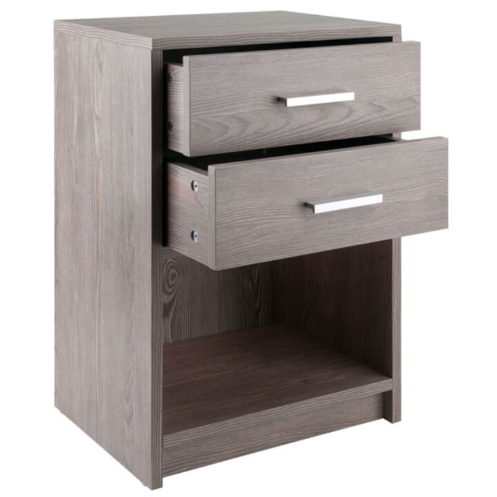 Winsome Wood Molina Accent Table, Ash Gray 15.75 in x 11.75 in x 23.62 in