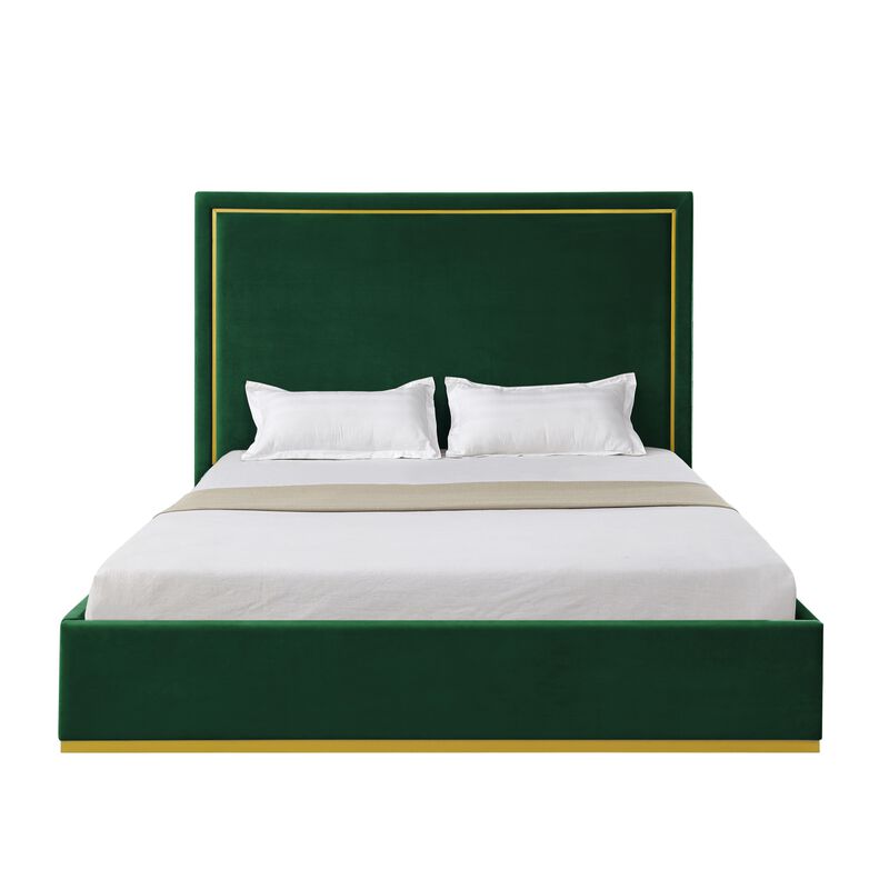 Inspired Home Emil Velvet Platform Bed