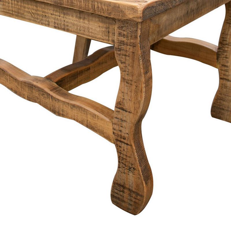 Chris 20 Inch Dining Chair, Set of 2, Curved Pine Wood, Arched Backrest-Benzara