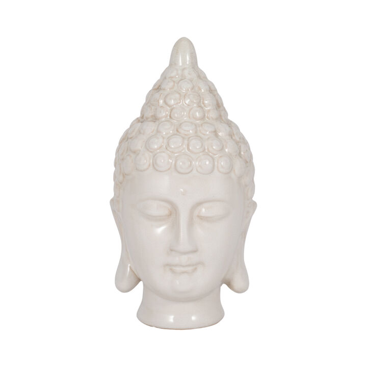 White Ceramic Buddha Head
