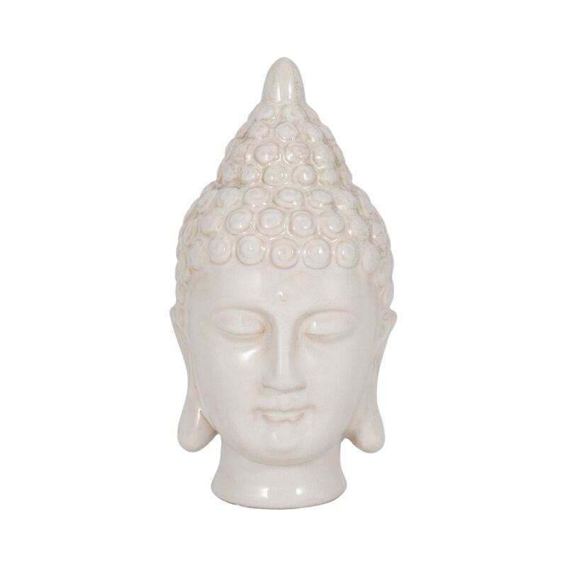 White Ceramic Buddha Head