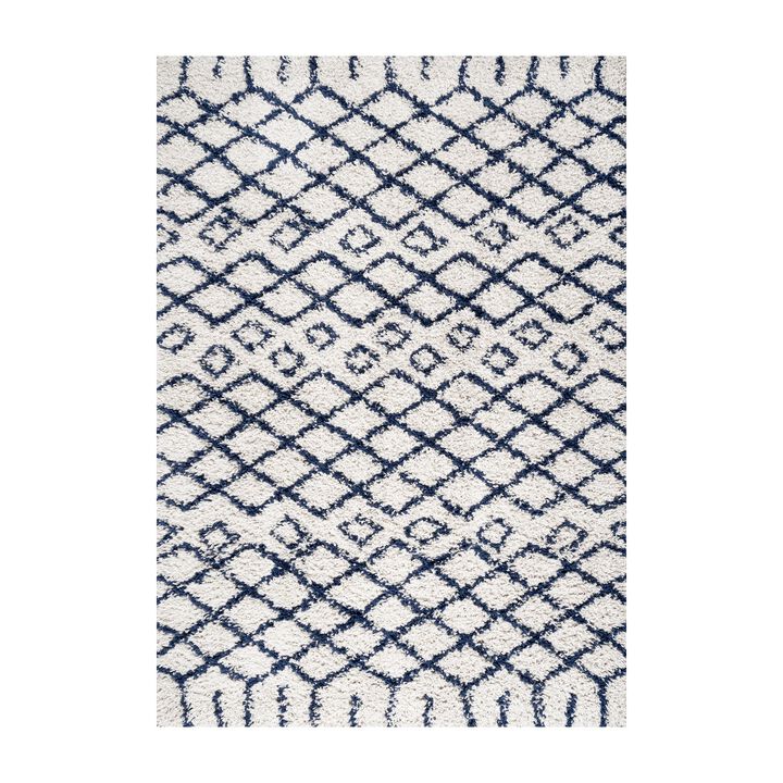 Algaida Moroccan Diamond Shag Area Rug