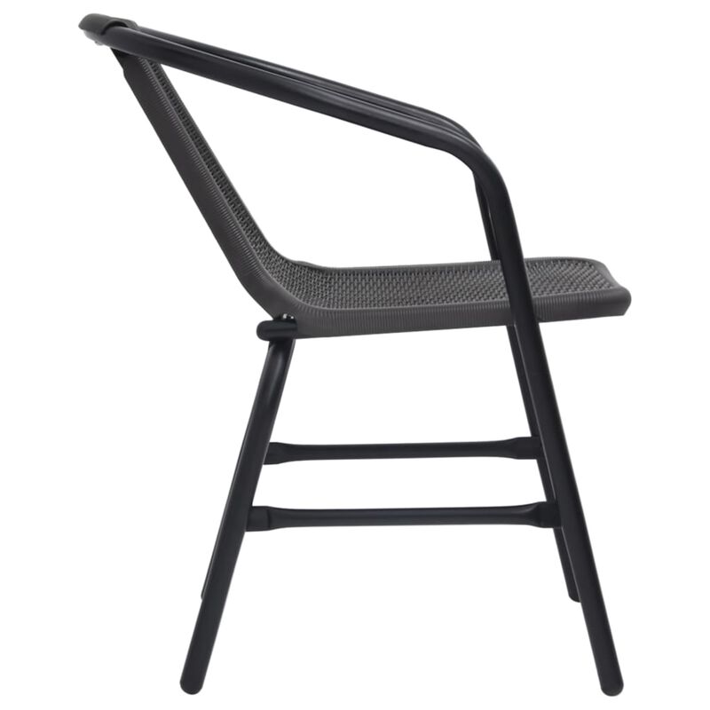 vidaXL Patio Chairs 4 pcs Plastic Rattan and Steel 242.5 lb