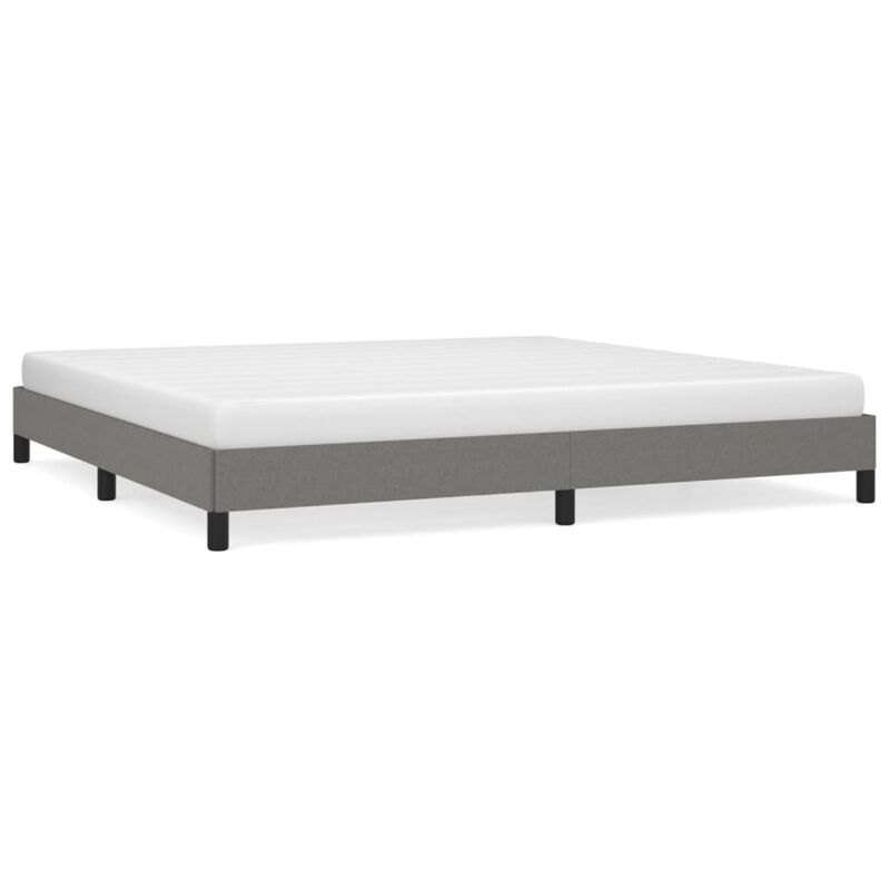 vidaXL Bed Frame Dark Gray 76"x79.9" King Fabric