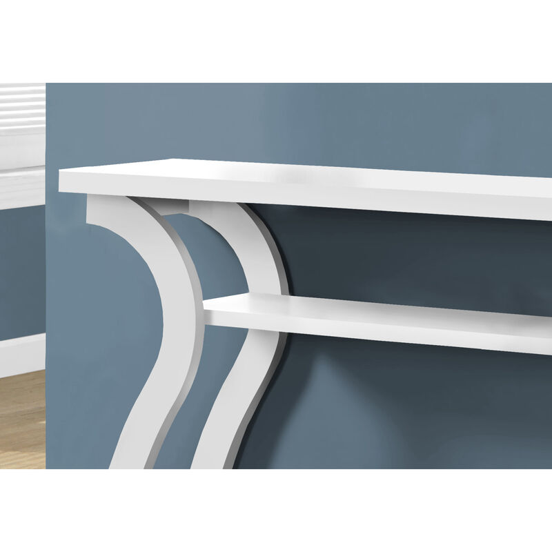 Monarch Specialties I 2438 Accent Table, Console, Entryway, Narrow, Sofa, Living Room, Bedroom, Laminate, White, Contemporary, Modern