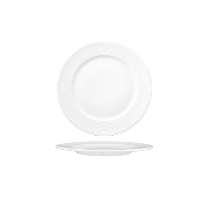 Porcelain Saturn dia.7" Round White Porcelain Plate (Set of 4)