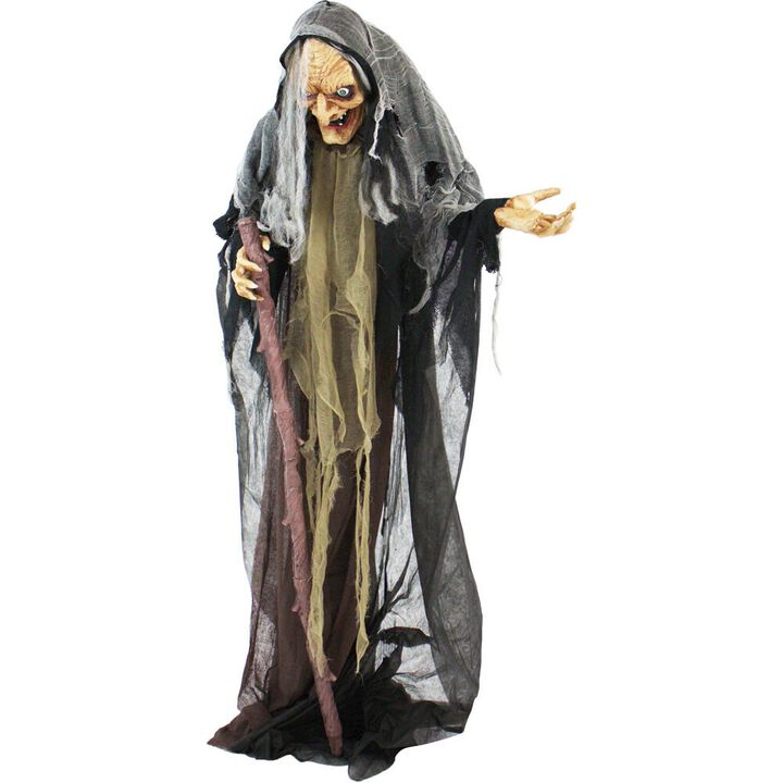 Haunted Hill Farm 63 Standing Witch, Animation, Lights, Sound