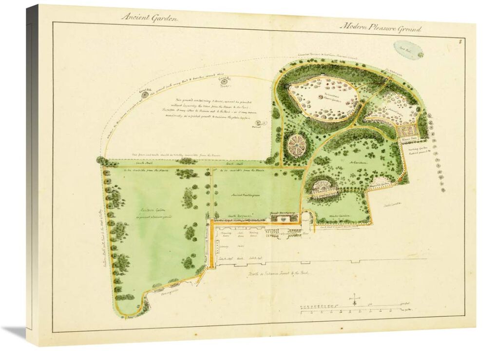 Ancient Garden and Modern Pleasure Garden: Plan, 1813-Canvas Art-32x24