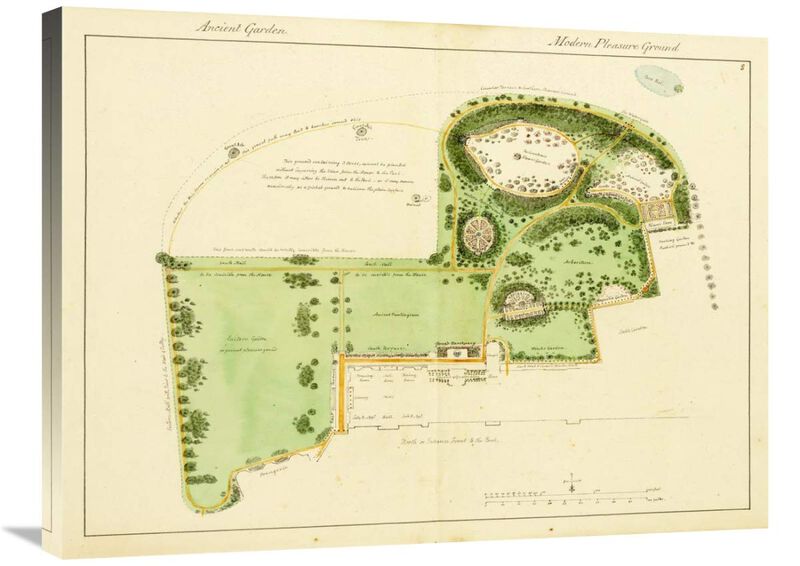 Ancient Garden and Modern Pleasure Garden: Plan, 1813-Canvas Art-32x24