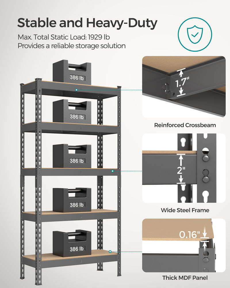 5-Tier Storage Shelves Set of 2