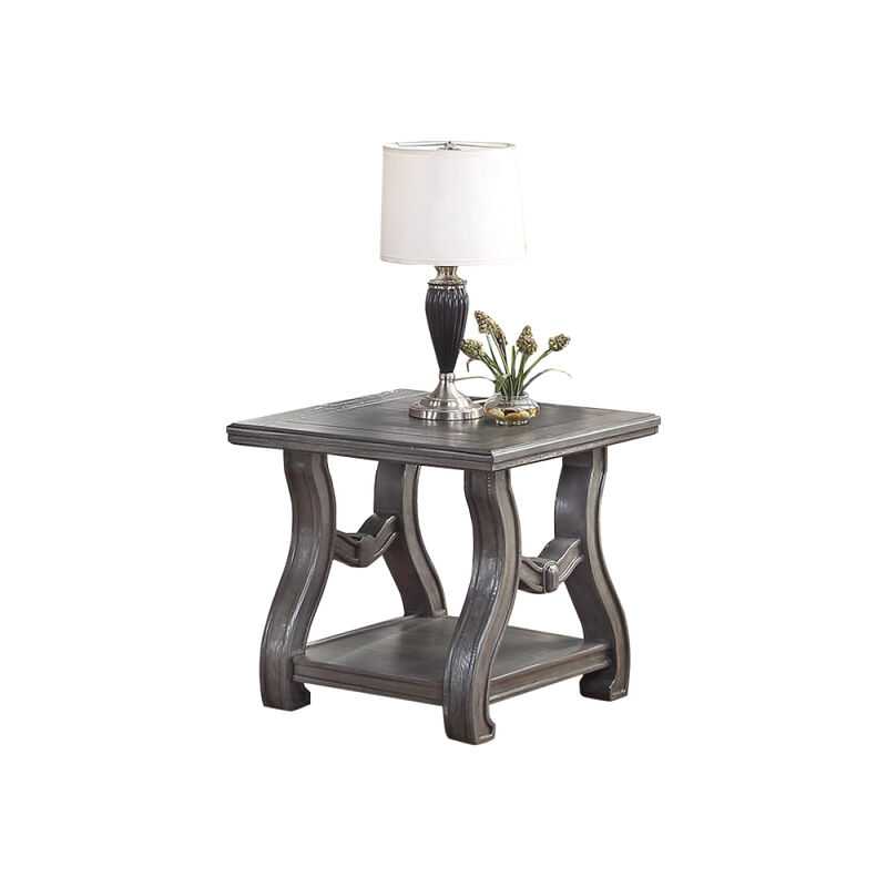 End Table With Open Shelf In Silver