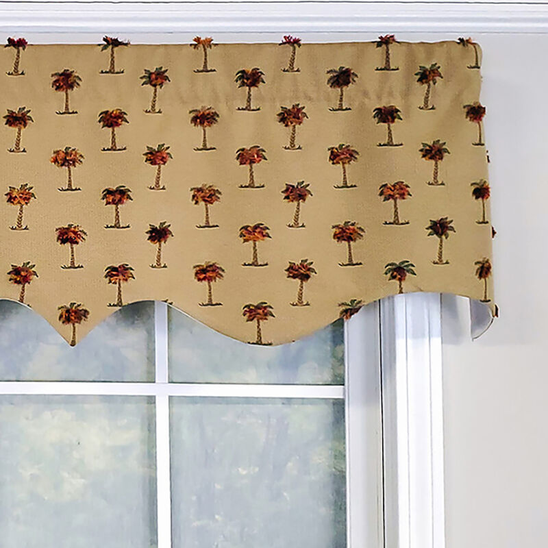 RLF Home Modern Design Classic Curacao Regal Style Window Valance 50" x 17" Light Oak