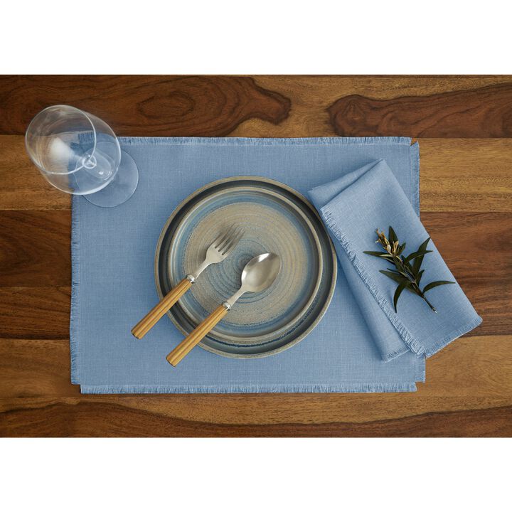 Solino Home 100% Pure Linen Cloth Napkins 20 x 20 Inch Set of 4 | Fringe Dinner Napkins