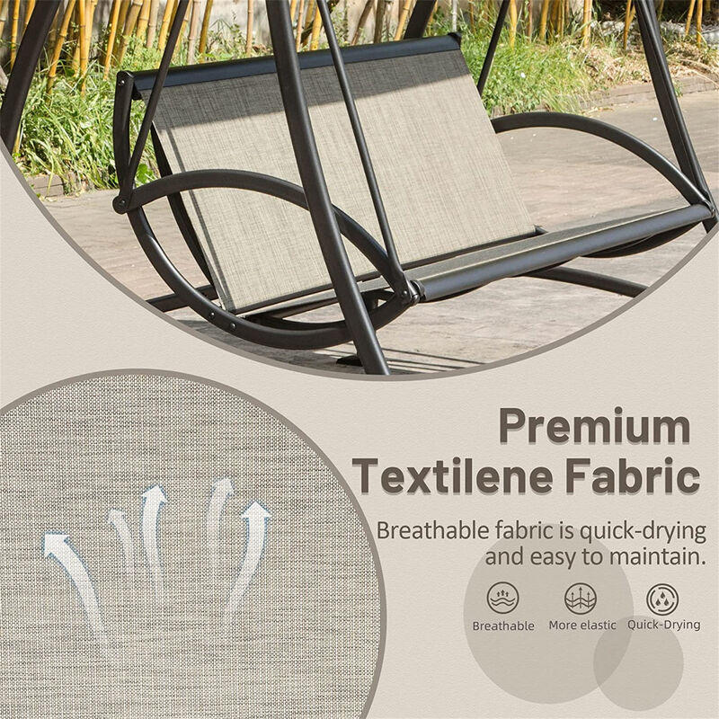 Outdoor Patio Swing with Adjustable Canopy