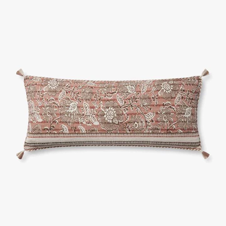 PLL0112 Rose/Ivory 13''x35'' Down Pillow