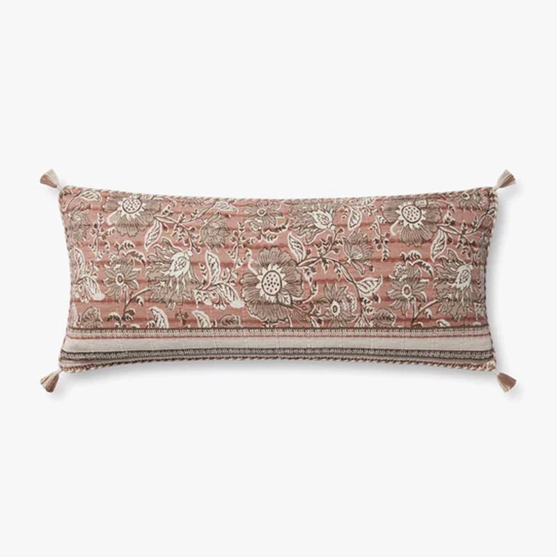 PLL0112 Rose/Ivory 13''x35'' Down Pillow