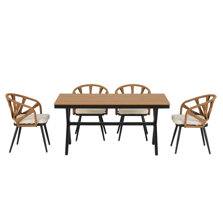 Merax Contemporary Outdoor Seating Chairs Table Set