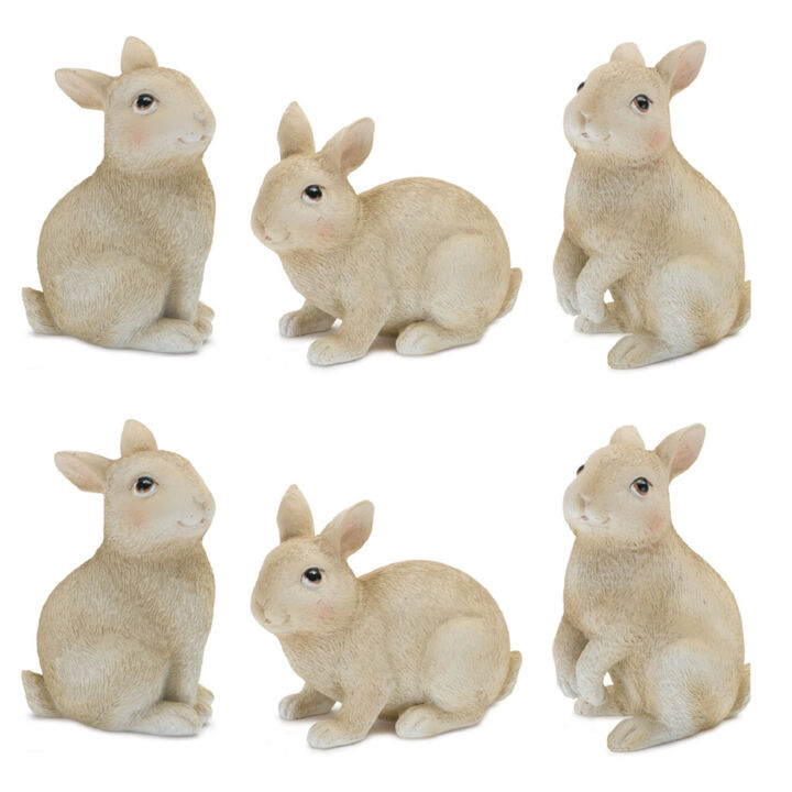 Resin Rabbit Figurines Set of 12 for Spring and Rustic Home Accents