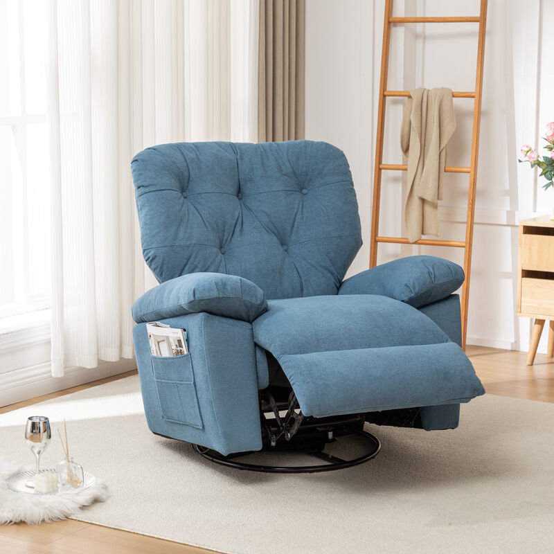 Merax Modern Fleece Recliner Chair with Manual Push Button