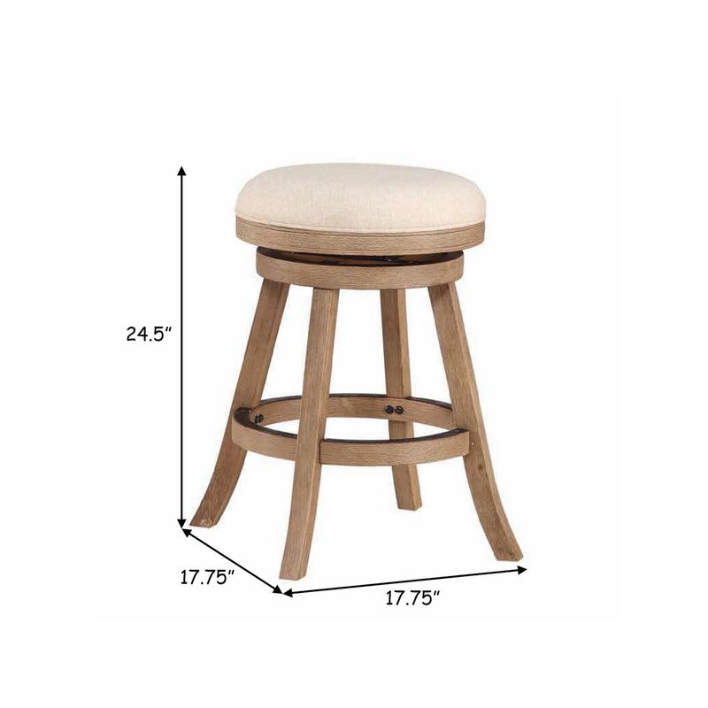 Liam Wood Counter Stool, Swivel Seat, High Density Foam Cushion