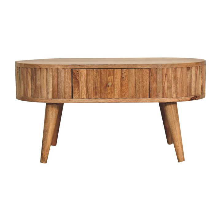 Stripe  Solid Wood 1 Drawer Coffee Table