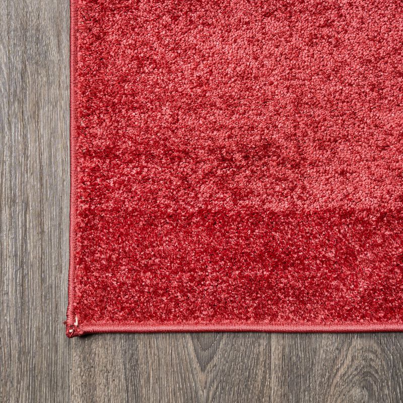 Haze Solid Low-Pile Red Area Rug