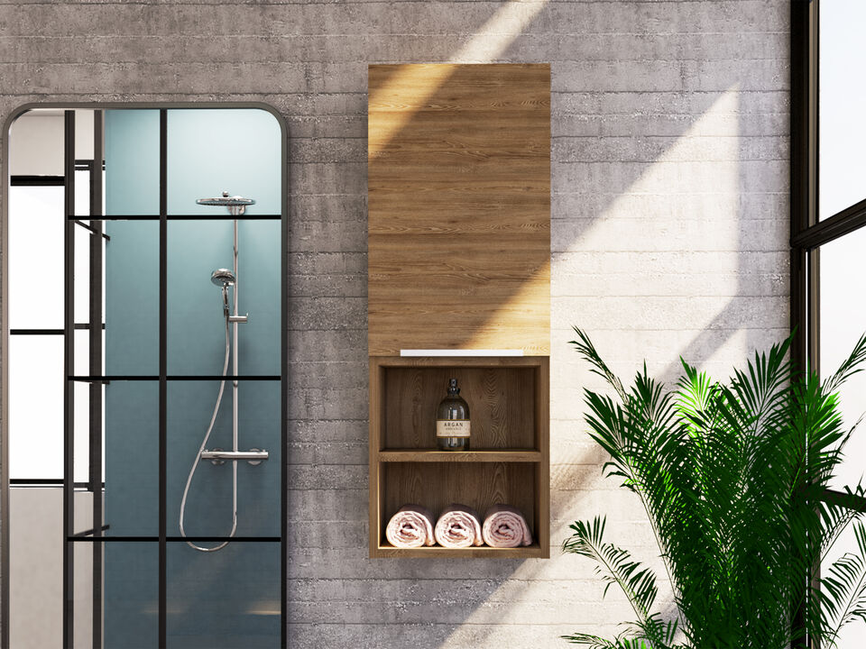 DEPOT E-SHOP Savona Medicine Single Door Cabinet, Two Interior Shelves, Two External Shelves, White
