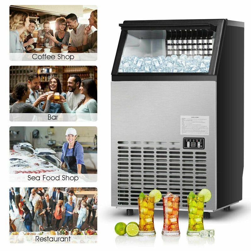 Portable Built-In Stainless Steel Commercial Ice Maker for Home or Office Use