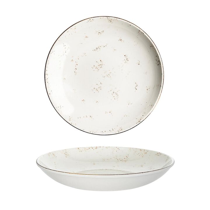 Grain dia.10" h:2" 44 oz. Round Decorated Porcelain Bowl (Set of 2)